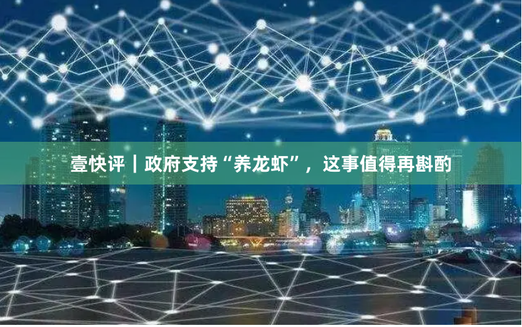 壹快评｜政府支持“养龙虾”，这事值得再斟酌