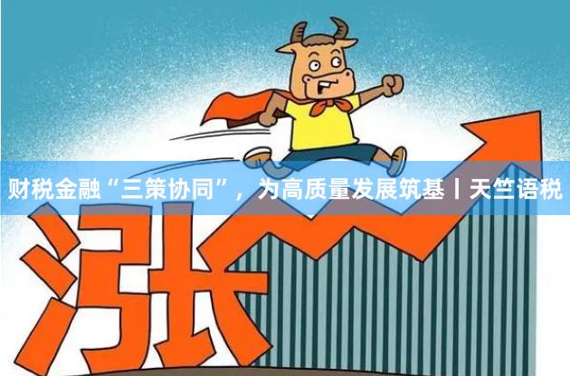 财税金融“三策协同”，为高质量发展筑基丨天竺语税